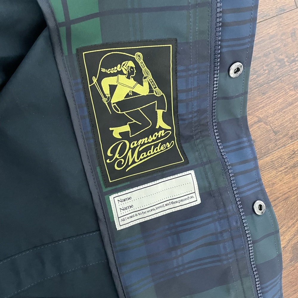 Liu Shower Proof Raincoat - Navy Check Damson Madder - Picture 6 of 7